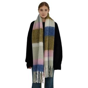 1358 Womens Scarf Winter Colorful Checked Blanket Long Thick Warm